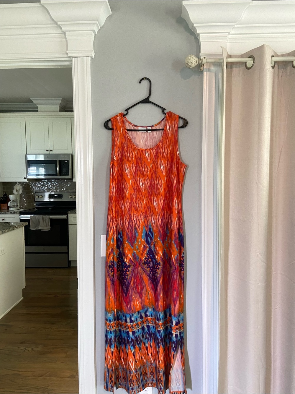 Kim Rogers Orange Multi-Color Sleeveless Maxi Dress